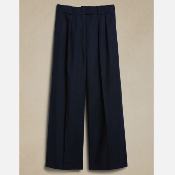 Banana Republic CRUISE Cropped Pants Size 10 PETITE Preppy Navy Blue MSRP $130 - Picture 4 of 4